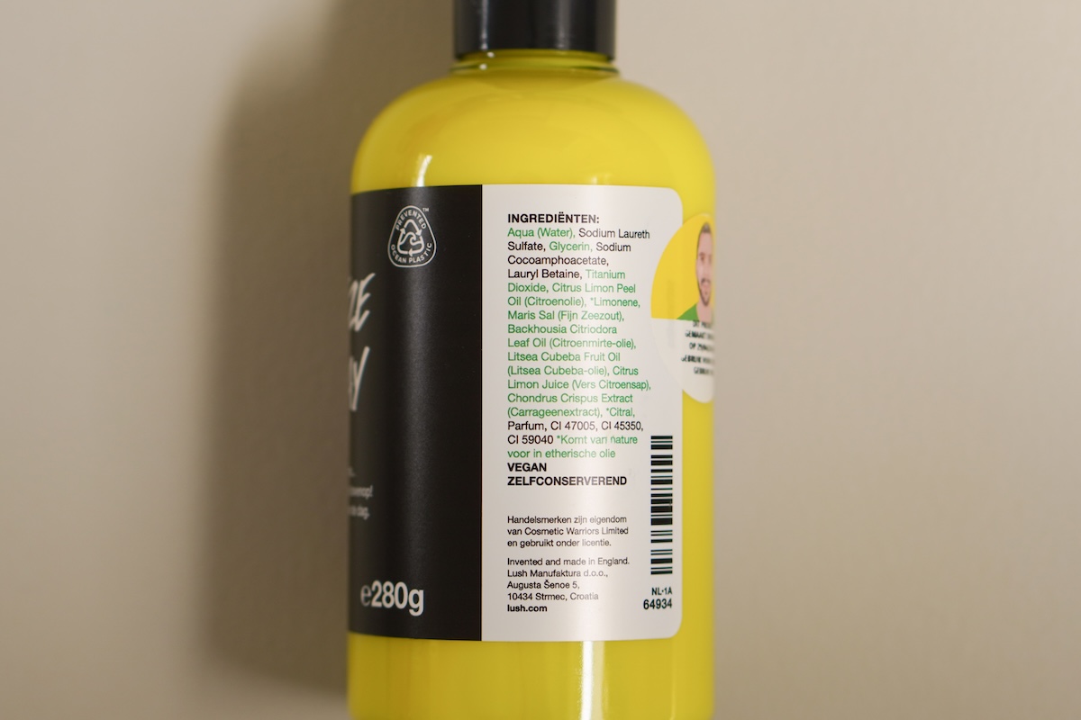 Lush Squeeze The Day showergel met frisse citroengeur